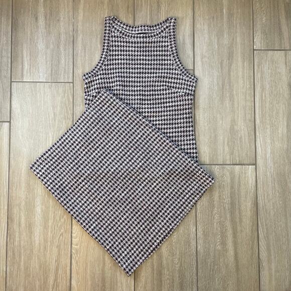 Ann Taylor Houndstooth 2 Piece Set Top & Skirt Tweed Knit Brown S MP Lined FA22 - Picture 3 of 16